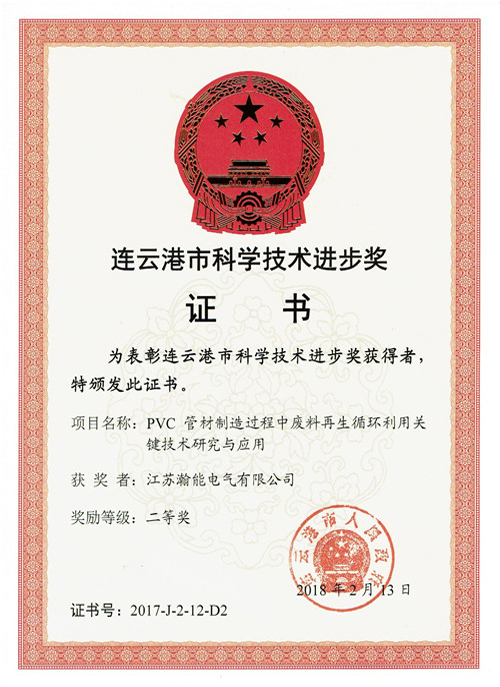 连云港市科学技术进步二等奖